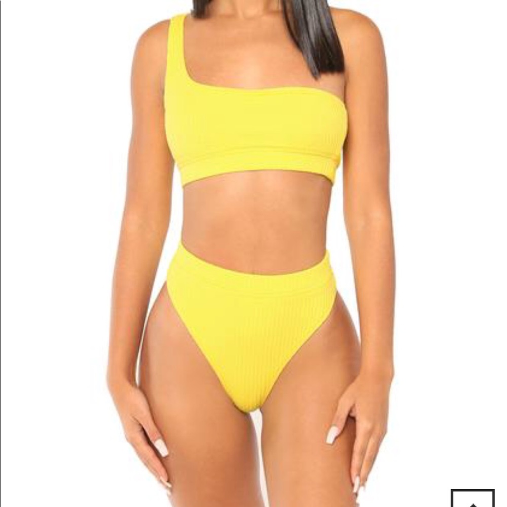 NWOT Yellow One Shoulder Bikini Set